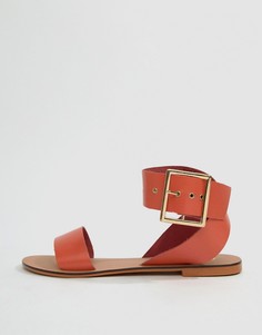 Кожаные сандалии ASOS DESIGN Farah - Оранжевый