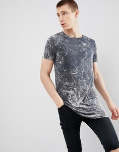 Серая длинная футболка ASOS DESIGN - Серый