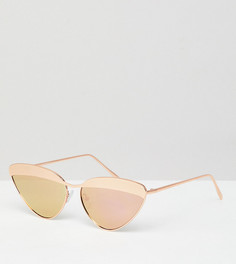 Солнцезащитные очки кошачий глаз в оправе цвета розового золота ASOS DESIGN - Золотой
