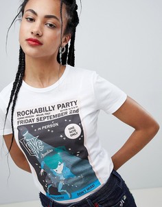 Футболка с принтом Rockabilly Party Love Moschino - Белый