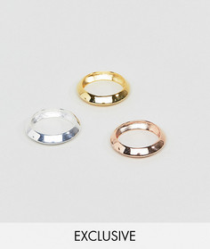 Набор серебряных колец (3 шт.) Reclaimed Vintage Inspired эксклюзивно для ASOS - Серебряный