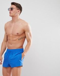 Синие короткие шорты для плавания с белым шнурком ASOS DESIGN - Синий