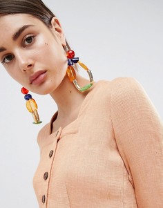 Массивные серьги с бусинами ASOS DESIGN - Мульти