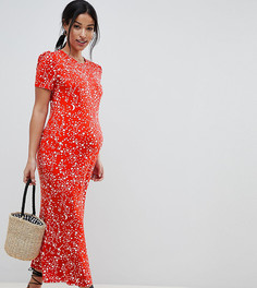 Чайное платье макси с принтом звезд ASOS DESIGN Maternity - Мульти