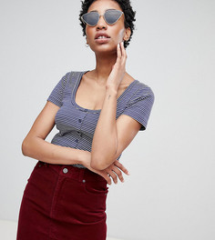 Топ в полоску с планкой на пуговицах ASOS DESIGN Tall - Мульти