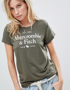 Футболка с вышитым логотипом Abercrombie &amp; Fitch - Зеленый