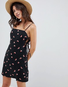 Сарафан мини со шнуровкой и принтом ASOS DESIGN - Мульти