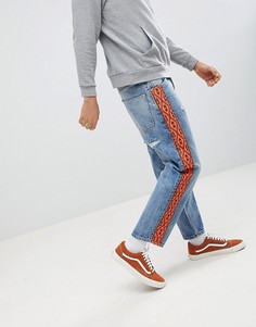 Выбеленные джинсы с полосками по бокам ASOS DESIGN - Синий