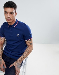 Поло синего цвета Fred Perry France - Синий