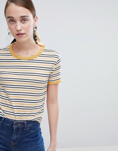 Футболка в разноцветную полоску New Look - Желтый
