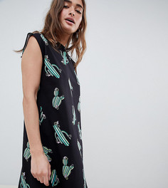 Свободное платье мини с принтом кактусов ASOS DESIGN Petite - Мульти