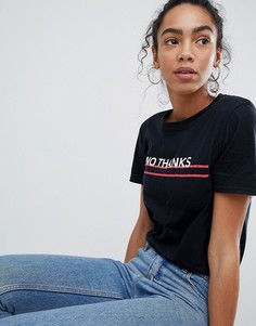Футболка с принтом No Thanks Adolescent Clothing - Черный