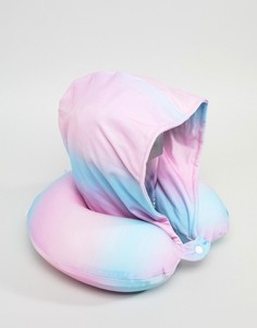 Дорожная подушка для шеи с капюшоном и эффектом омбре Typo - Мульти