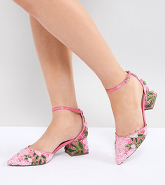 Туфли на каблуке для широкой стопы с вышивкой ASOS DESIGN Shakira - Розовый