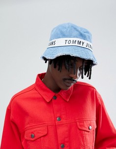 Джинсовая панама с необработанными краями и логотипом Tommy Jeans - Синий