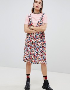 Платье-туника с футболкой и цветочным принтом Love Moschino - Розовый