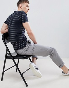 Темно-синяя обтягивающая футболка в полоску River Island - Темно-синий