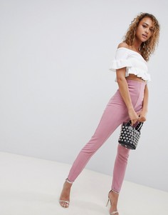 Зауженные брюки с завышенной талией ASOS DESIGN - Розовый