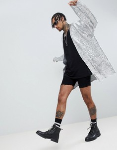 Фестивальная oversize-куртка с серебристыми пайетками ASOS DESIGN - Серебряный