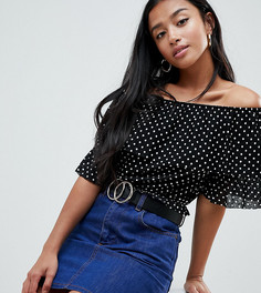 Топ в горошек с открытыми плечами ASOS DESIGN Petite - Мульти