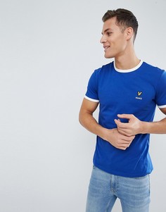 Темно-синяя футболка с контрастной отделкой под французский флаг Lyle &amp; Scott - Темно-синий