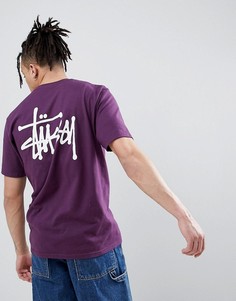 Фиолетовая футболка с принтом Stussy - Фиолетовый