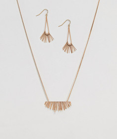 Подарочный набор с ожерельем и серьгами Nylon - Золотой