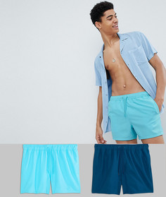 2 синих коротких шортов для плавания ASOS DESIGN - Мульти