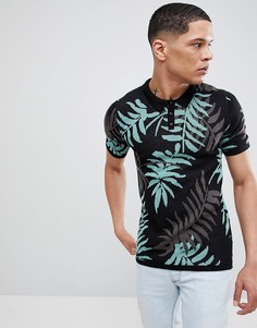 Черное обтягивающее трикотажное поло ASOS DESIGN - Черный