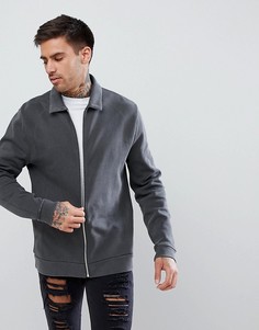 Куртка Харрингтон из выбеленного черного пике ASOS DESIGN - Черный