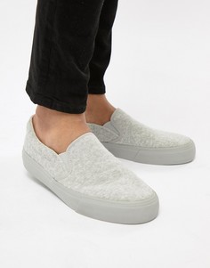 Серые махровые кеды-слипоны ASOS DESIGN - Серый