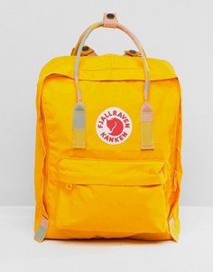 Желтый рюкзак с контрастной ручкой сверху и лямками Fjallraven - Желтый
