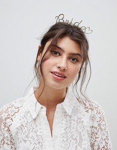 Повязка на голову с надписью Bride ASOS DESIGN - Золотой