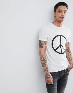 Футболка с символом мира и выжженным эффектом ASOS DESIGN - Белый