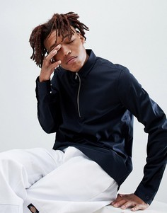 Черная стретчевая рубашка классического кроя с короткой молнией ASOS DESIGN - Черный