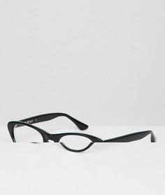 Очки с прозрачными стеклами в черной оправе кошачий глаз AJ Morgan - Черный