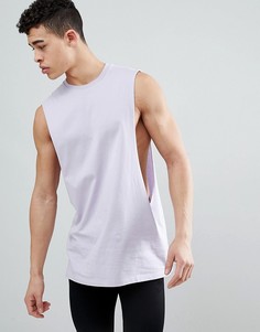 Длинная сиреневая майка с заниженными проймами ASOS DESIGN - Фиолетовый