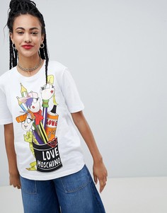 Футболка с принтом Love Moschino - Белый