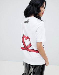 Футболка с принтом Love Moschino Kind Hands - Белый