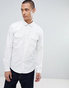 Белая джинсовая рубашка в стиле вестерн приталенного кроя ASOS DESIGN - Белый
