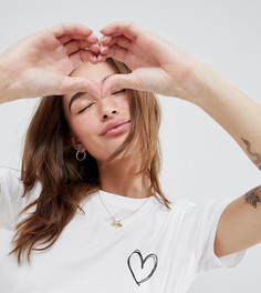 Футболка с принтом ASOS DESIGN Petite - Белый