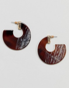 Серьги-кольца с перламутровой отделкой Glamorous - Коричневый
