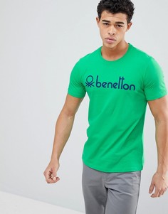 Футболка с круглым вырезом и логотипом United Colors of Benetton - Зеленый