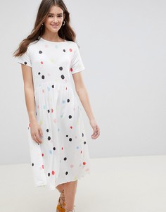 Свободное платье в горошек ASOS DESIGN - Мульти