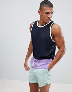 Сиреневые шорты для плавания колор-блок New Look - Фиолетовый