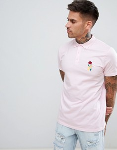 Поло с вышивкой розы ASOS DESIGN - Розовый