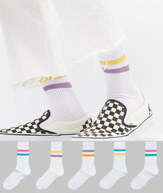 Комплект из 5 пар носков в спортивном стиле ASOS - Белый