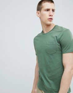 Футболка цвета хаки с карманом United Colors Of Benetton - Зеленый