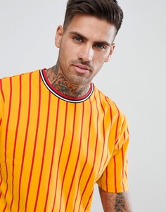 Свободная футболка в полоску ASOS DESIGN - Желтый