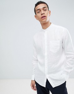 Белая льняная рубашка с воротником на пуговицах United Colors Of Benetton - Белый